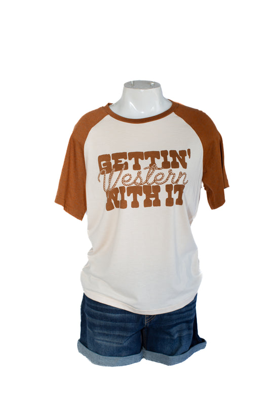 2 Fly Jiggy Western Baseball S/S T-shirt Rust Cream