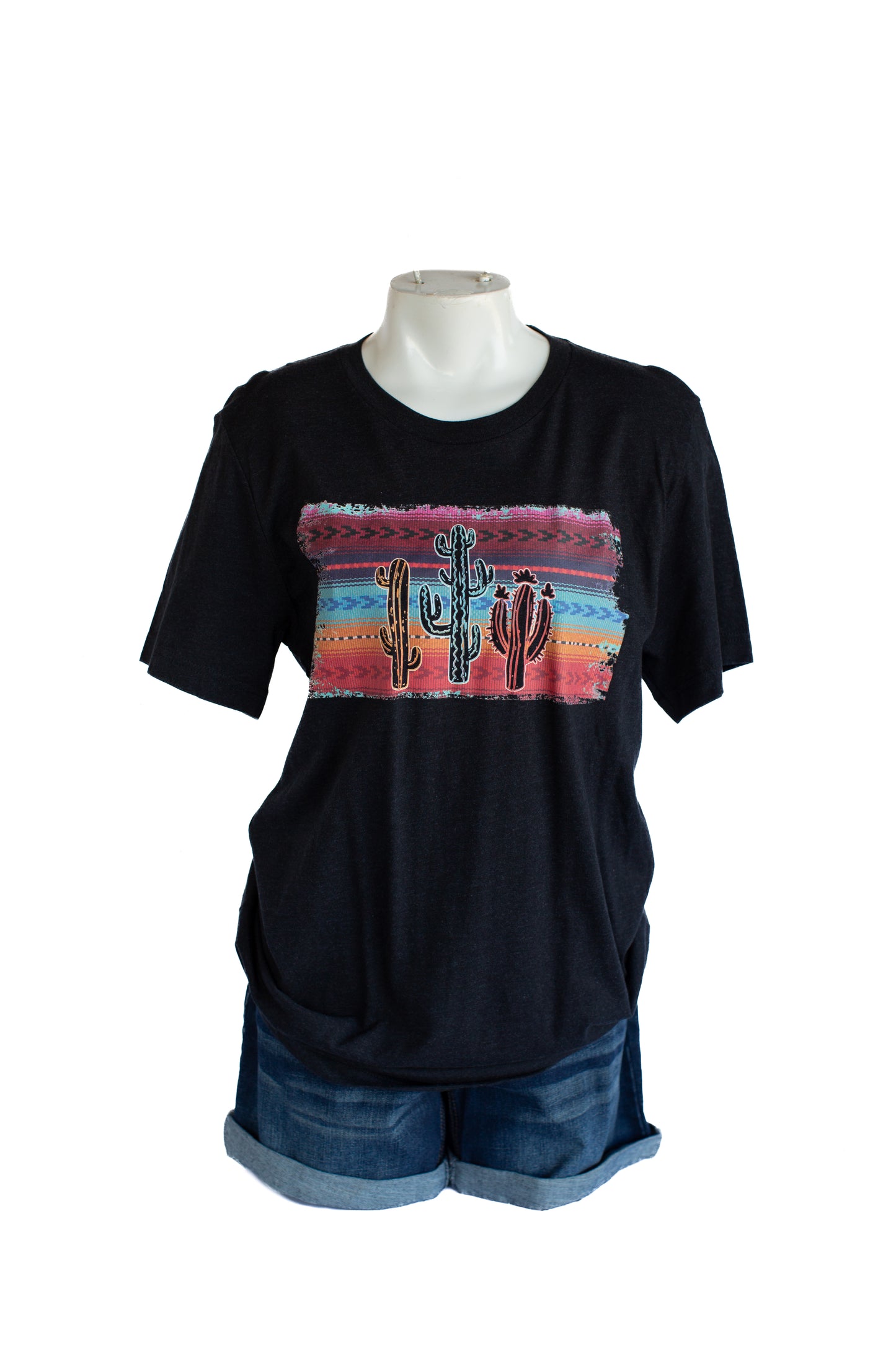 Rowdy Crowd Serape Desert T-shirt Black