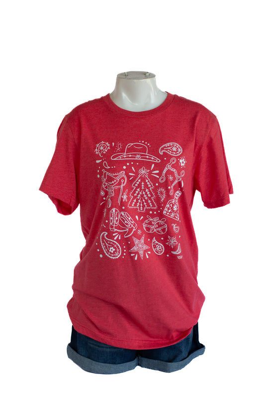 Canvas Christmas T-Shirt Red