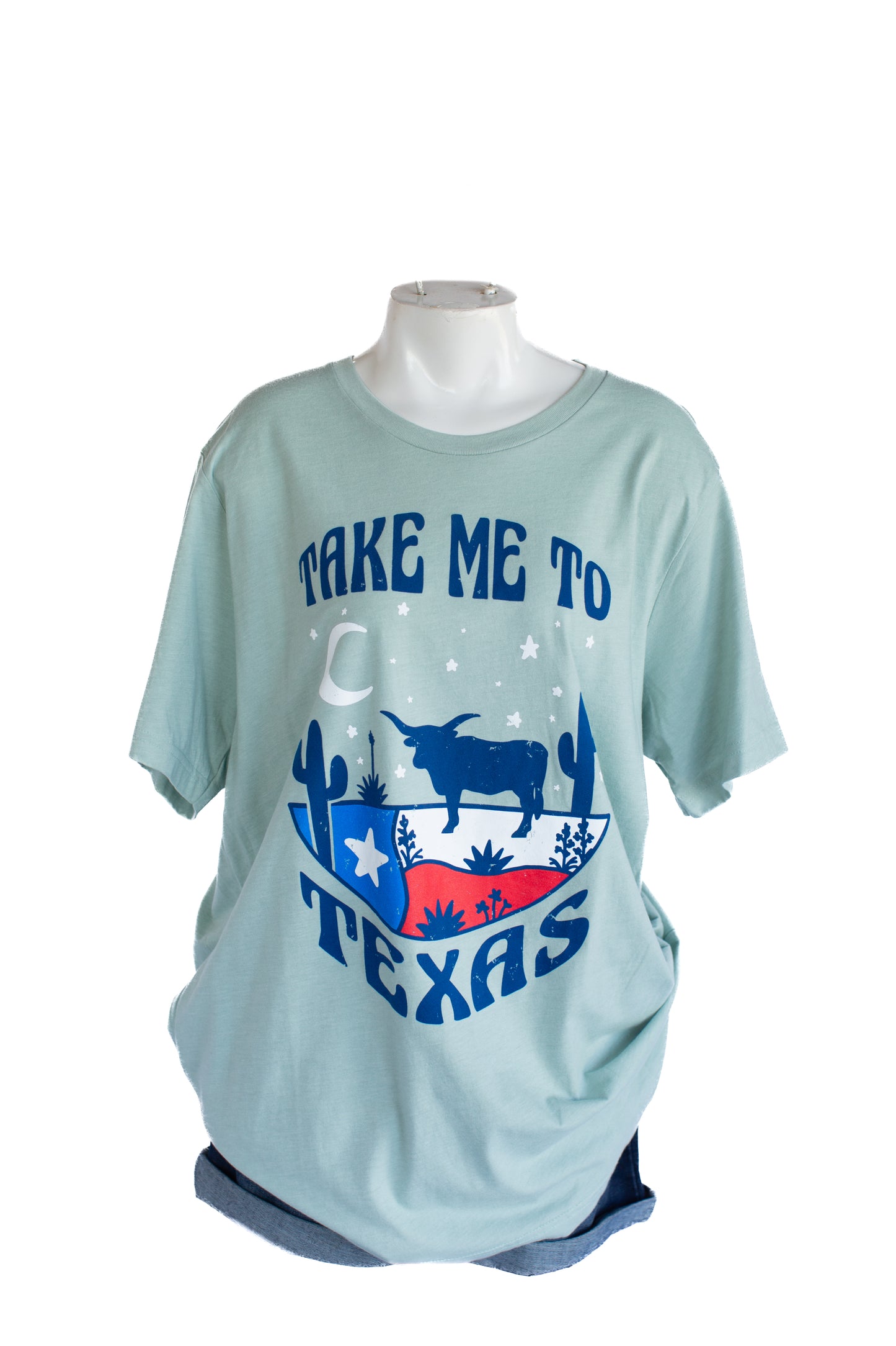 Take Me To Texas Rowdy Crowd Sea Blue T-shirt