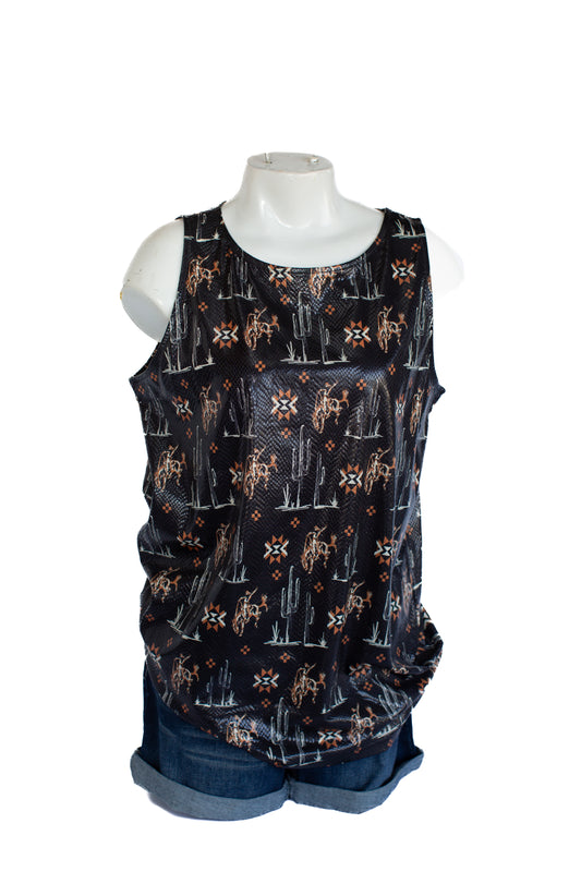 Leather Lux Buckaroo Snake Tank Brink Snake Pattern